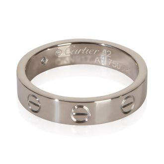 Cartier Pre-Owned Cartier White Gold Diamond Small Model Love Ring