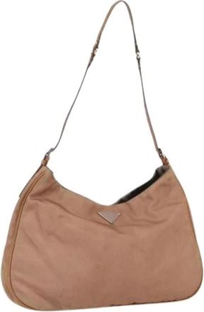 Prada Pre-owned Shoulder Bags, female, Beige, Size: ONE SIZE Pre-owned Vintage Nylon Shoulder Bag