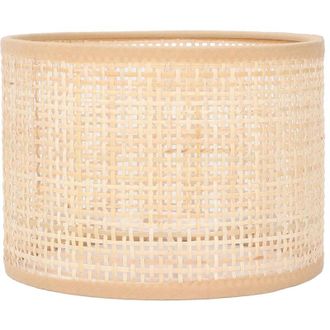 OEM Pantalla De L&aacute;mpara Vintage De Rat&aacute;n De 16x12 Cm - Tejida A Mano - Casquillo E27/e14 - Para L&aacute;mparas De Mesa Y Ara&ntilde;as