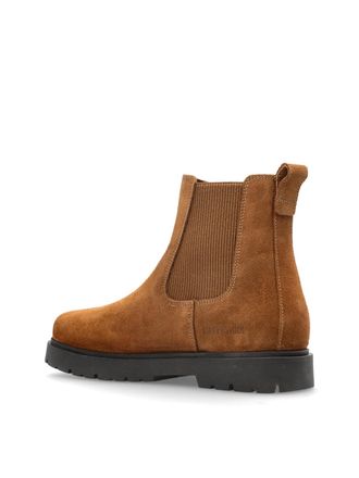 Birkenstock Womens Highwood Slip On Mid Chelsea Boots Brown Shoes >