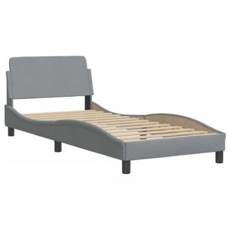 vidaXL Estructura De Cama Sin Colch&oacute;n Tela Gris Claro 90x200 Cm Vidaxl