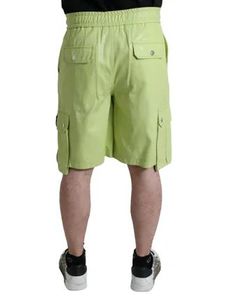Dolce & Gabbana Light Green Cotton Men Cargo Bermuda Mens Shorts