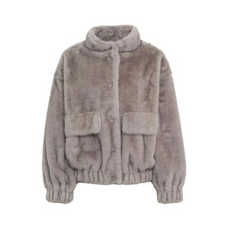 Liu Jo White Coats - female - Liu Jo - Faux Fur & Shearling Jackets - Gray - L - Jackets