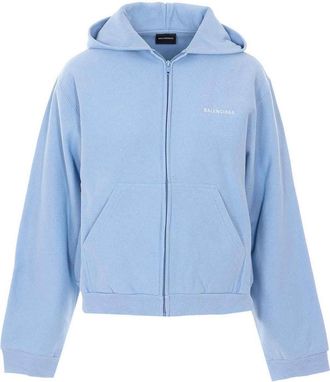 Balenciaga Back Zip-Up Fleece Sweatshirt