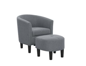 Moss 25.5 Wide Polyester Barrel Chair and Ottoman