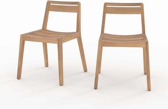 Rendez-Vous D&eacute;co Rendez-vous D&eacute;co - Lote De 2 Sillas De Jard&iacute;n De Madera De Teca Reciclada - Zao