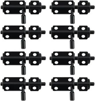 OEM Serratura Per Porte Interne Ed Esterne - Set Di 8 Chiavistelli In Acciaio Inox Nero, Pratici Per Armadi, Cassetti E Giardini