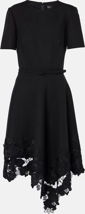 Oscar De La Renta Asymmetric wool-blend midi dress