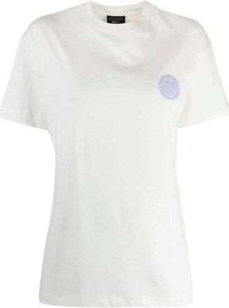 Joshua Sanders Smile Motif Katoenen T-shirt - Dames - T-shirts - Wit - M - Katoen - Tops