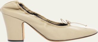 The Row Awar Lambskin Bow Ballerina Pumps