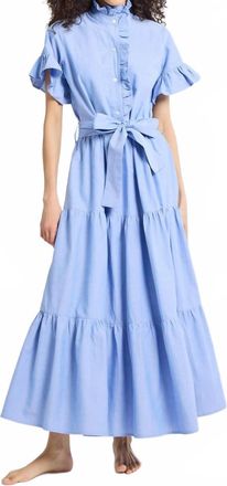 Mille Womens Victoria Dress In Blue Oxford
