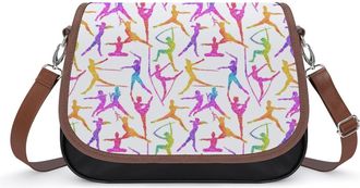 Generic Silhouettes Colorful Rhythmic Gymnastics Crossbody Bags for Women Shoulder Messenger Bag Purse Handbags