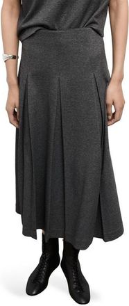 Mango Pleated A-Line Midi Skirt in Grey at Nordstrom, Size X-Large