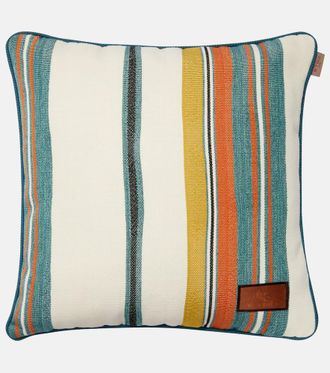 Etro Striped cotton jacquard cushion