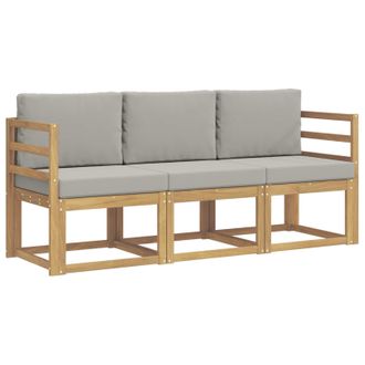 vidaXL Conjunto De Sof&aacute;s De Exterior 3 Pcs Blanco Y Gris Claro Vidaxl