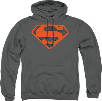 Gildan Superman Vintage Shield Collage Adult Pull Over Hoodie / Hooded Sweatshirt