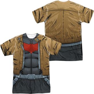Gildan Batman Red Hood Uniform (Front/Back Print) Short Sleeve Adult Poly Crew Tee / T-Shirt