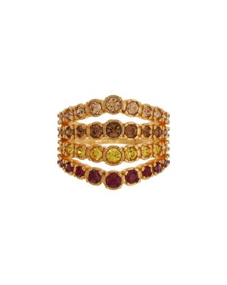 Oscar De La Renta Round Rhinestone Ring
