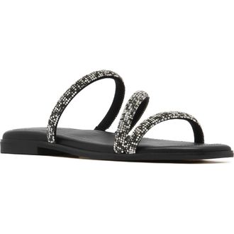 FRANKiE4 Remy Embellished Slide Sandal in Black Smoke Crystal at Nordstrom, Size 8.5
