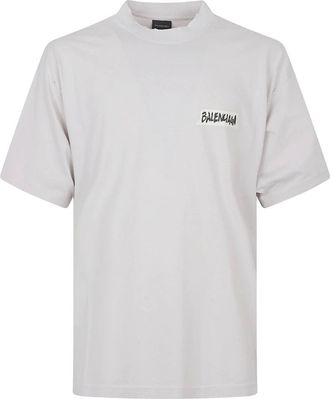 Balenciaga Tops, Heren, Wit, M, Katoen, Masking Tape T-shirt