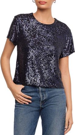 Fifteen Twenty Aerin Sequined Top in Midnight Blue at Nordstrom, Size X-Small