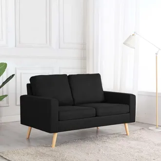 vidaXL Vidaxl - Sof&aacute; De 2 Plazas De Tela Negro