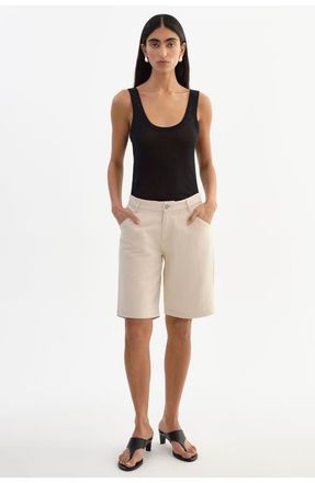 LaMarque Barry | Linen Twill Bermuda Shorts in Natural at Nordstrom, Size 24