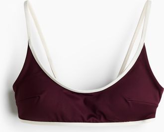 H&M Wattiertes Bikinitop - Red