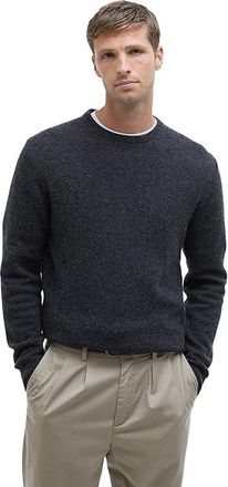 Barbour Barbour Essential Patch Crew Mens Sweater Charcoal : 2XL, Leather/Wool