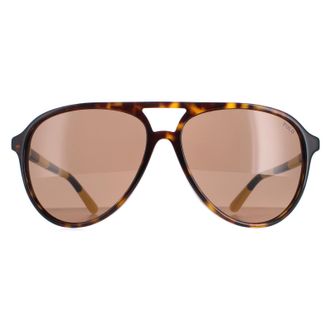 Polo Ralph Lauren Aviator Heren Glimmend Donker Havana Bruin Zonnebril