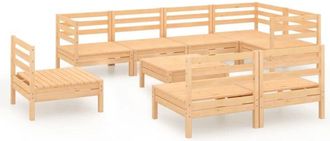 vidaXL Juego De Muebles De Jard&iacute;n 9 Piezas Madera Maciza De Pino Vidaxl