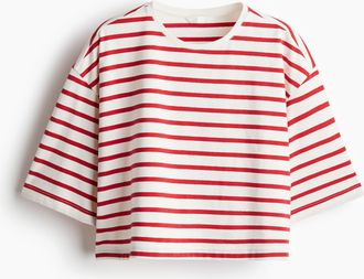 H&M Kastiges T-Shirt - Red