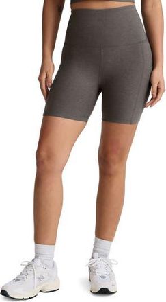 Beyond Yoga Space Dye Keep Pace Bike Shorts in True Gray Heather at Nordstrom Rack, Size X-Small