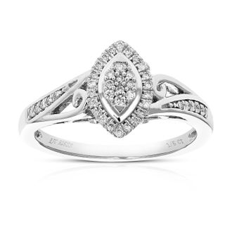 Vir Jewels 1/5 cttw Lab Grown Diamond Ring in Sterling Silver For Women