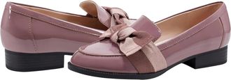Bandolino Lindio Flat Mauve Patent Chic Bow Slip-On Loafer Shoes RHS6902