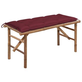 vidaXL Vidaxl - Banco De Jard&iacute;n Plegable Con Coj&iacute;n Bamb&uacute; 118 Cm