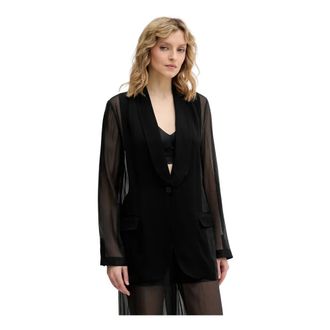 Karl Lagerfeld Jassen, Dames, Zwart, XS, Viscose Blazer