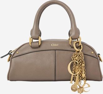 Chlo&eacute; Womens Small Bowling Bag Soft Leather Beige Handbags Hand