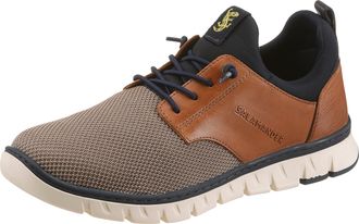 Salamander Slip-On Sneaker SALAMANDER, Herren, Gr. 40, beige, cognac, Leder, Textil, Mesh, Schuhe Slip-On Sneaker, Schlupfschuh, Slipper, Freizeitsneaker mit Mes