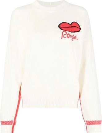 Sonia Rykiel Casual Witte Wollen Trui - Dames - Ronde hals truien - Wit - L - Wol - Truien & Vesten