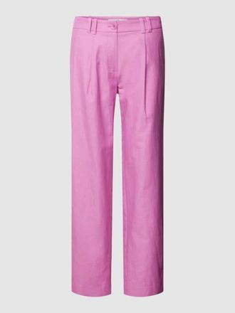 Lanius Lanius Regular Fit Bundfaltenhose mit Leinen-Anteil in Fuchsia, Gr&ouml;&szlig;e 38