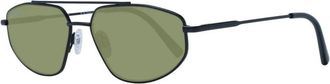Serengeti Eyewear Accessoires, Heren, Zwart, ONE Size, Aviator Stijl Zwarte Zonnebril met Groene Lenzen