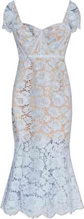 Self Portrait Midi Dresses, female, Blue, Size: XL Lace dress