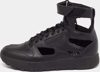 Maison Margiela Maison Martin Margiela X Reebok Black Leather Tabi High Top Sneakers