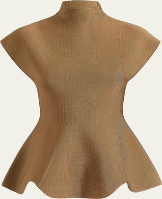 Khaite Andra Knit Peplum Top