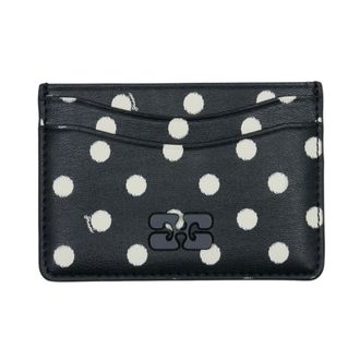 Ganni Bou Card Holder with Dots - female - Ganni - Wallets & Cardholders - Black - ONE SIZE - Accessories