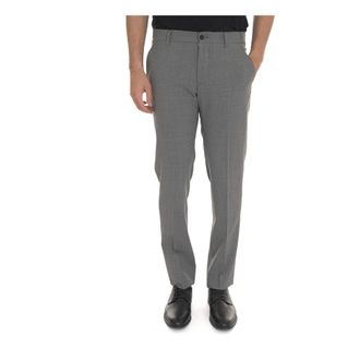 Berwich Broeken, Heren, Grijs, S, Wol, Slim Fit Broek