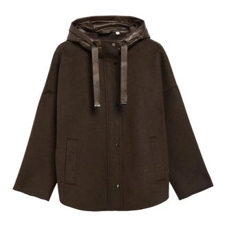 Comma Jassen, Dames, Bruin, M, Leer, Cape Jacket