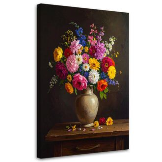 Feeby Impresi&oacute;n De Imagen, Naturaleza Muerta Con Ramo De Flores En Un Jarr&oacute;n, 80x120