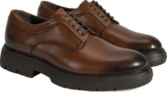 Desa Man Casual Lace-Ups - Leather Lining, Easy On/Off, Breathable, Flat Heel | Brown - 43